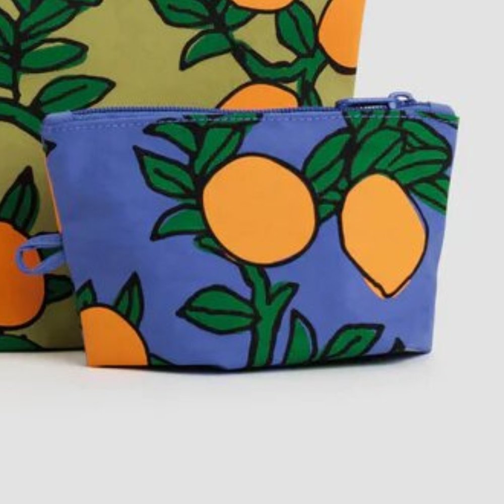 NWOT Baggu Go Pouch Small - Orange Tree Periwinkle - Picture 7 of 10